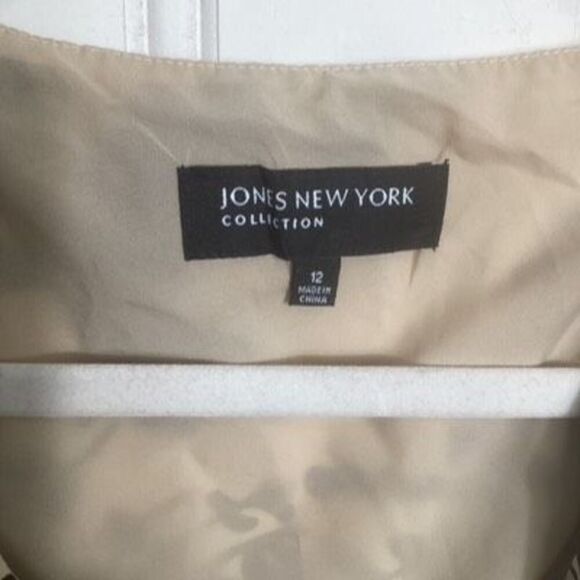 Jones New York Collection Fit Flare Dress Black Crème Sz 12 Sleeveless - Picture 4 of 10